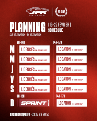 Planning semaine du 16 au 22 Février