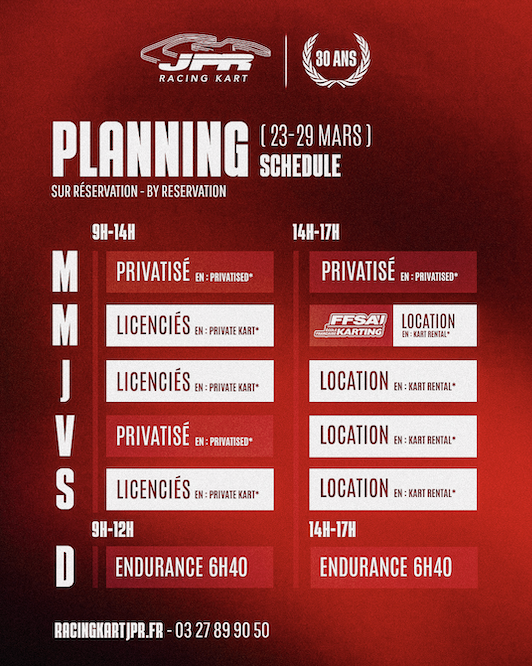 Planning de la semaine 