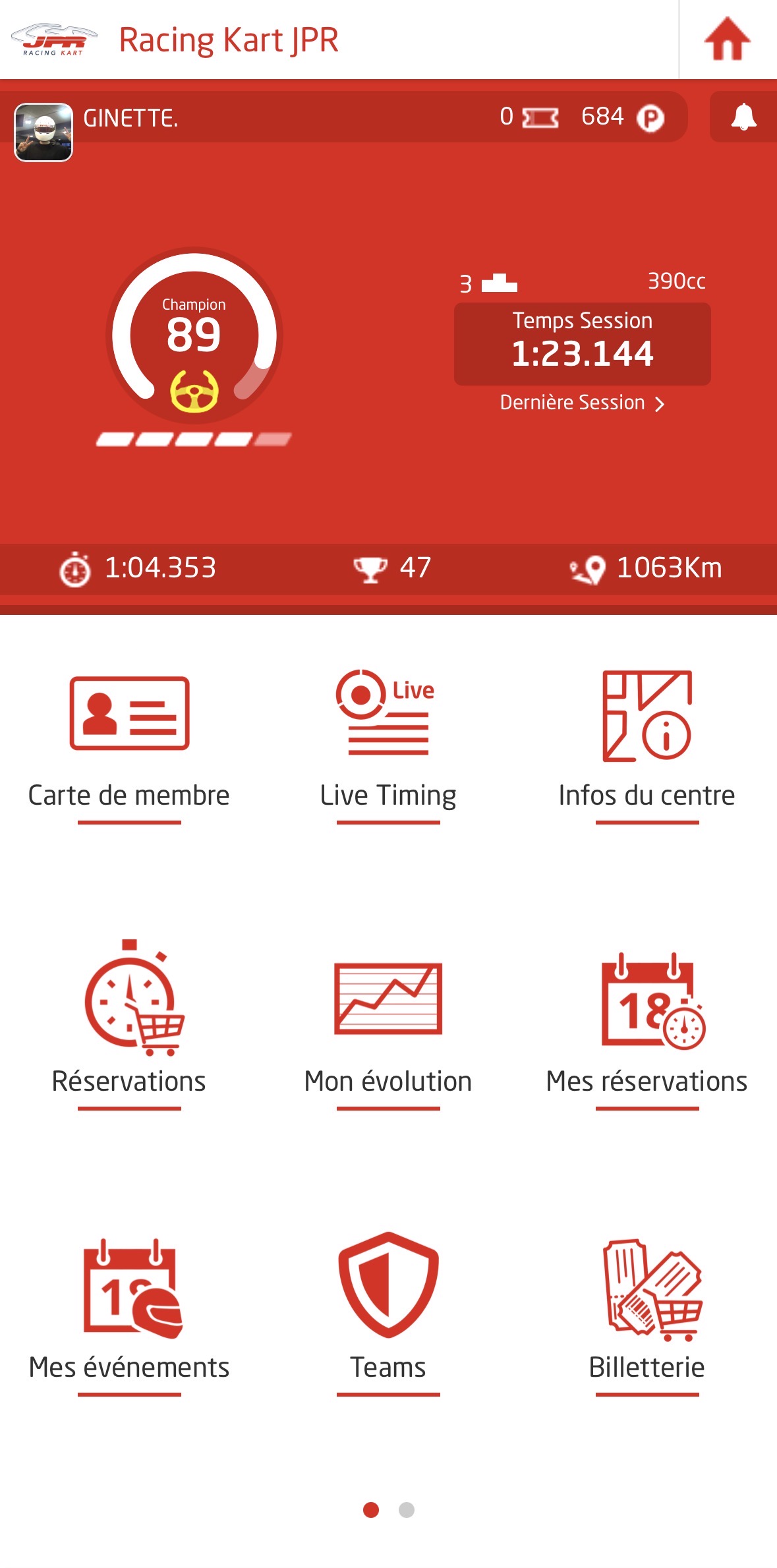 Capture d'écran application