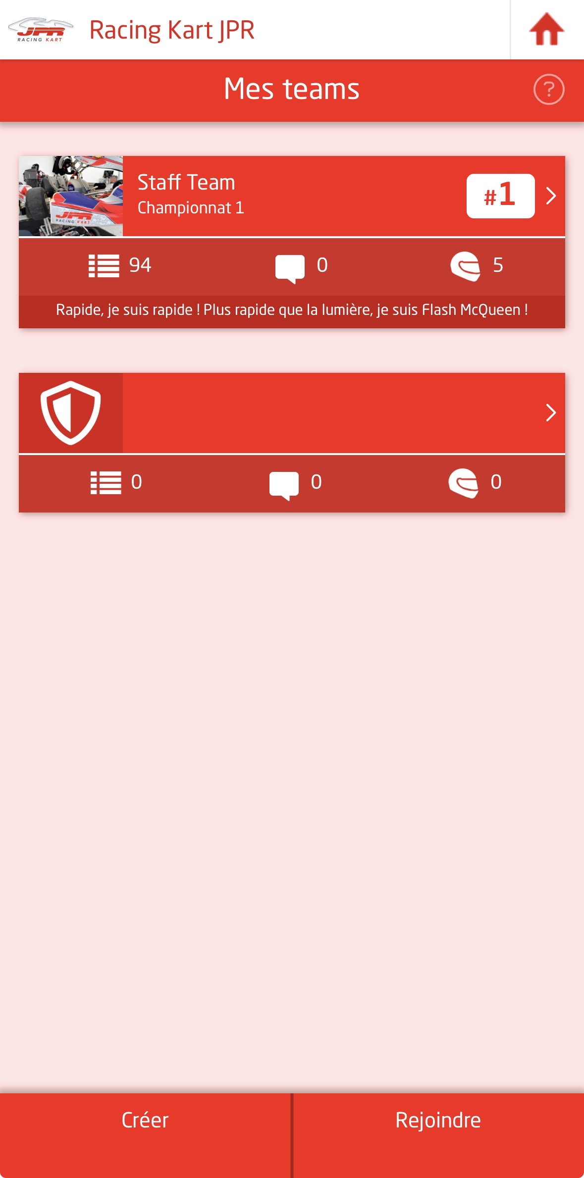 Capture d'écran application