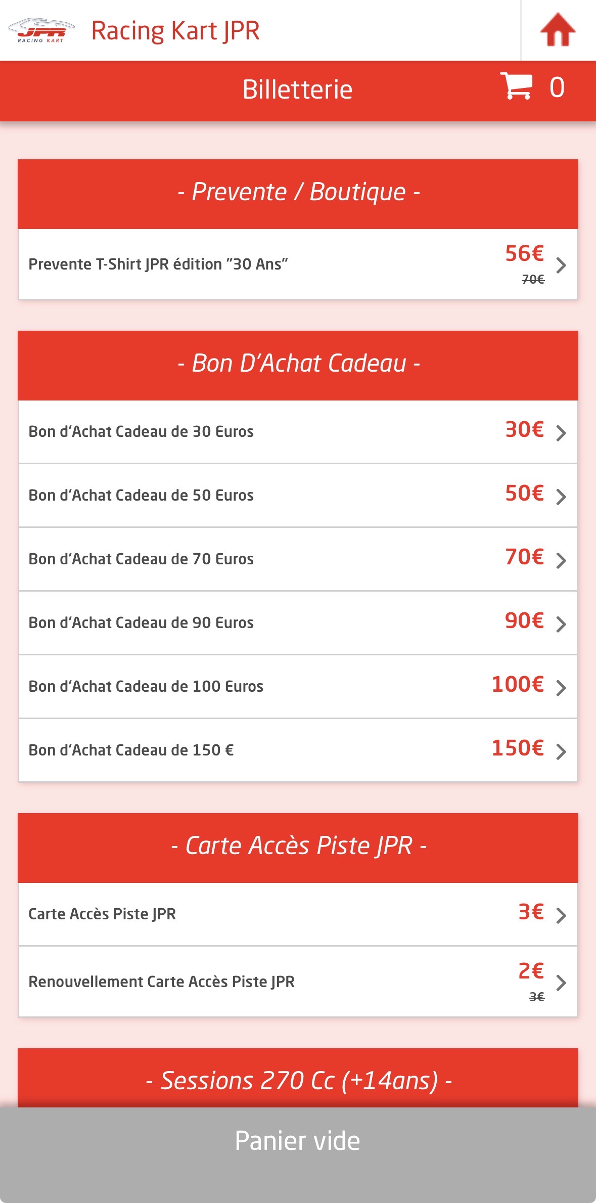 Capture d'écran application